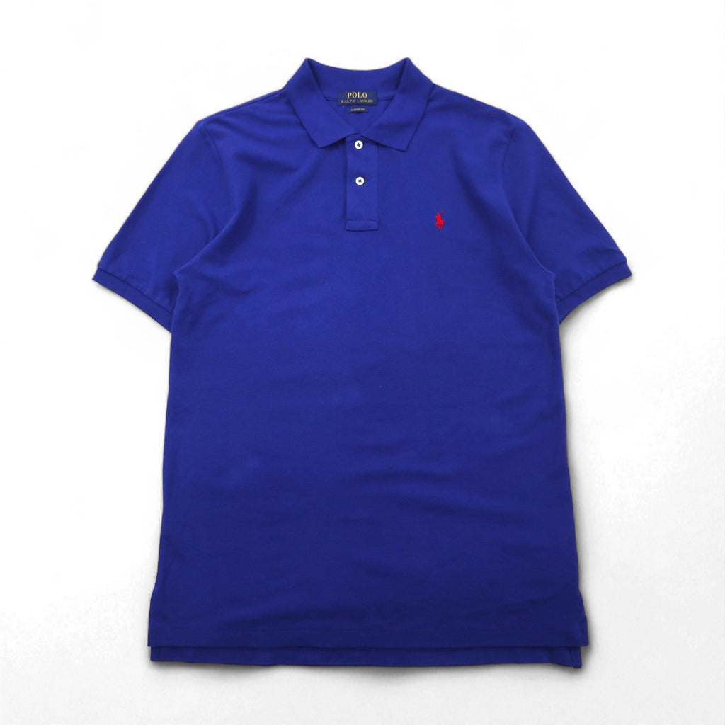 POLO RALPH LAUREN クラシックフィット ポロシャツ M ブルー コットン 鹿の子 スモールポニー刺繍