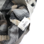 USA made 90s St. Croix jacquard 3D knit cardigan, XL, beige, wool, geometric pattern