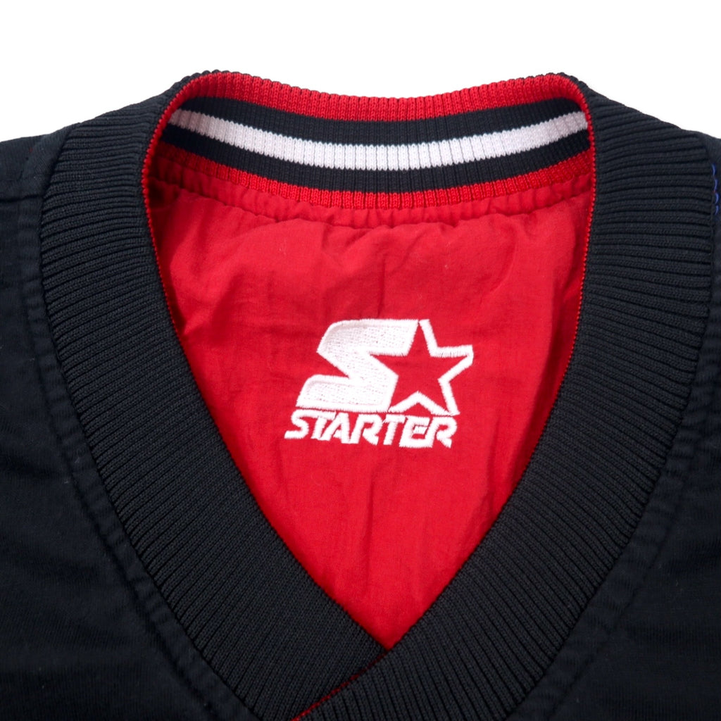 STARTER 90年代 リバーシブル ピステ プルオーバー ナイロンジャケット XL ブラック レッド カレッジ NEBRASKA HUSKERS