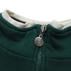 Christian Dior 90s Half Zip Sweatshirt L Green Color Block Crazy Pattern Polyester Cotton