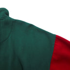 Christian Dior 90s Half Zip Sweatshirt L Green Color Block Crazy Pattern Polyester Cotton