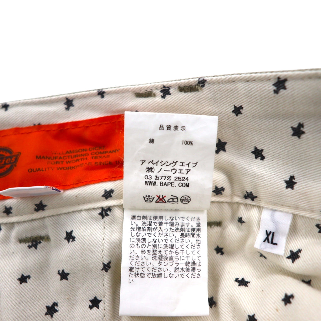 A BATHING APE x Dickies USA-Made Work Chino Pants, Size M, Beige, TALON Zip, 001PT9631915