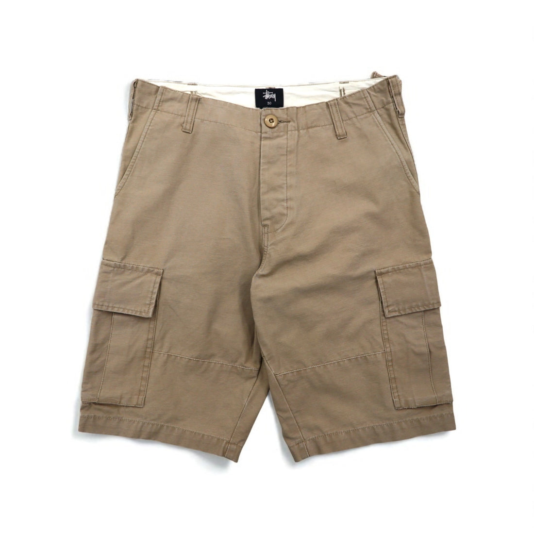 STUSSY Cargo Shorts, Size M, Beige, Cotton