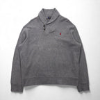 Polo Ralph Lauren Shawl Collar Sweatshirt, XL, Gray Cotton, Small Pony Embroidery