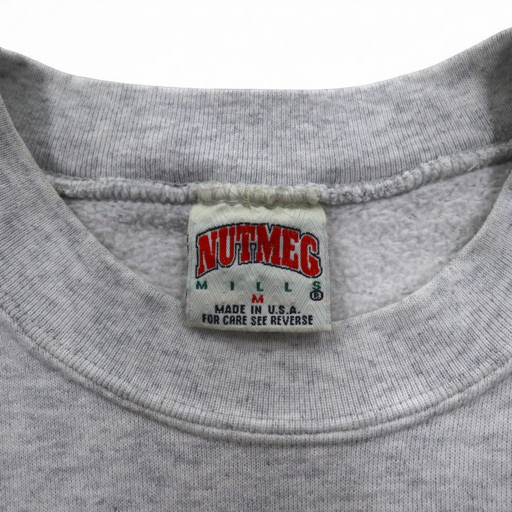 USA製 90年代 NUTMEG MILLS カレッジプリント スウェット M グレー 裏起毛 WEST VIRGINIA