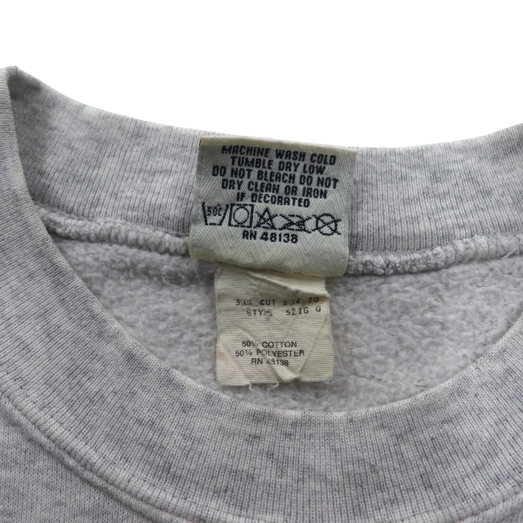 USA製 90年代 NUTMEG MILLS カレッジプリント スウェット M グレー 裏起毛 WEST VIRGINIA