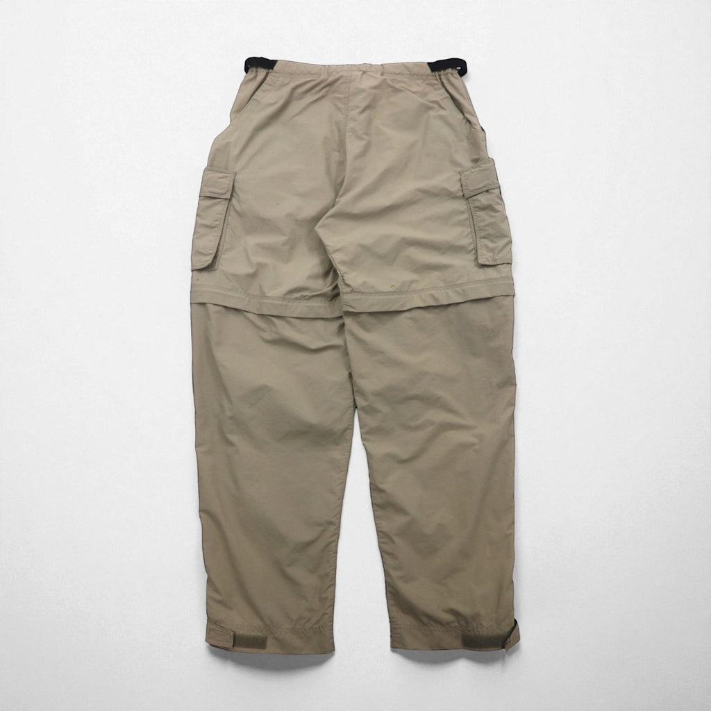 REI Convertible 2-Way Cargo Shorts, Size L, Beige, Nylon, Waterproof, Slits, Zippered Legs