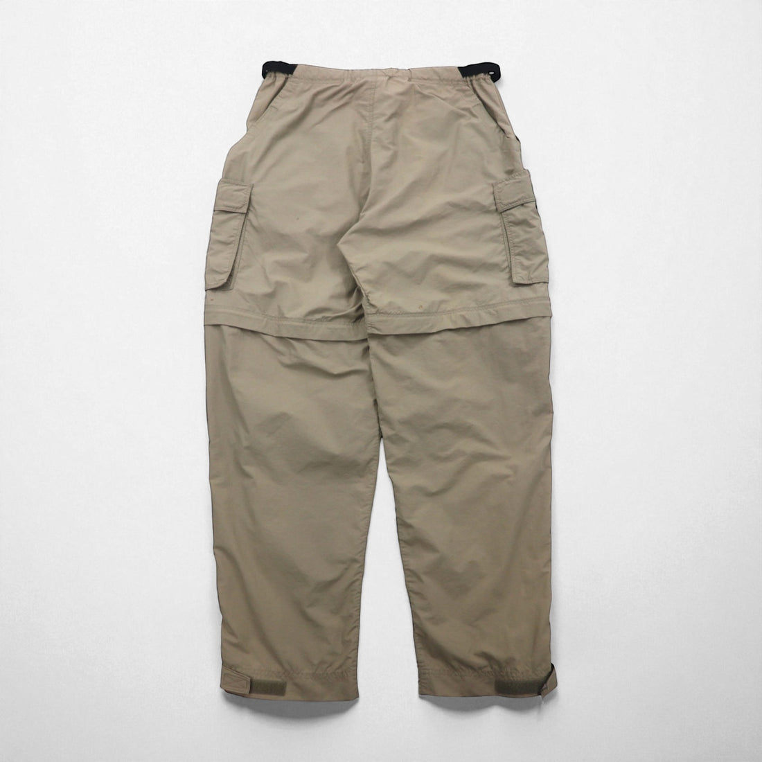 REI Convertible 2-Way Cargo Shorts, Size L, Beige, Nylon, Waterproof, Slits, Zippered Legs