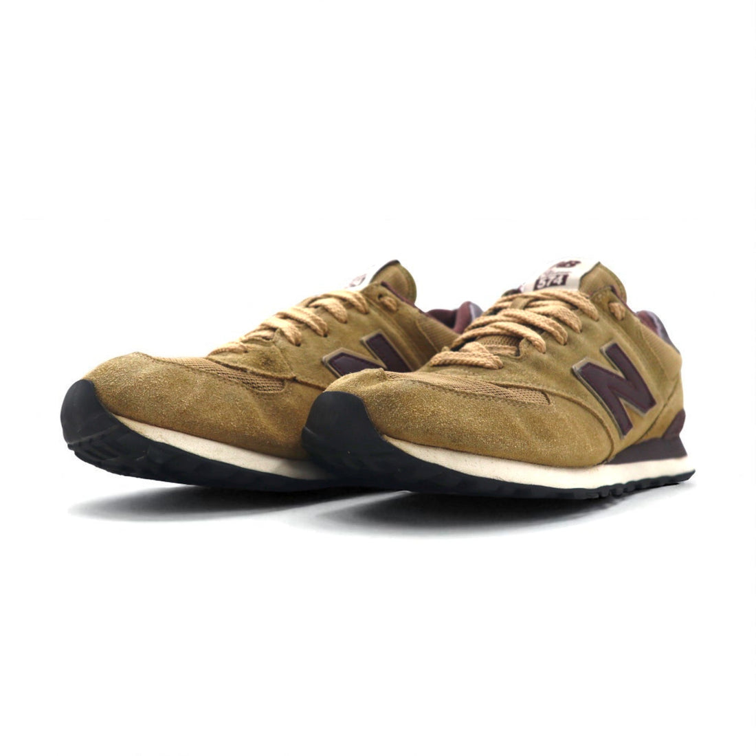 New Balance 574 Suede Sneakers, Size 29cm, Beige with Mesh, ML574VCI