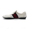 GUCCI Made in Italy Sherry Line Driving Shoes Slip-On Sneakers 28cm White Leather 108445