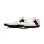 GUCCI Made in Italy Sherry Line Driving Shoes Slip-On Sneakers 28cm White Leather 108445