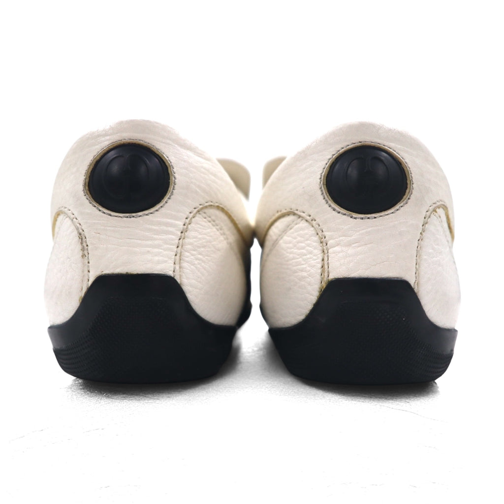 GUCCI Made in Italy Sherry Line Driving Shoes Slip-On Sneakers 28cm White Leather 108445
