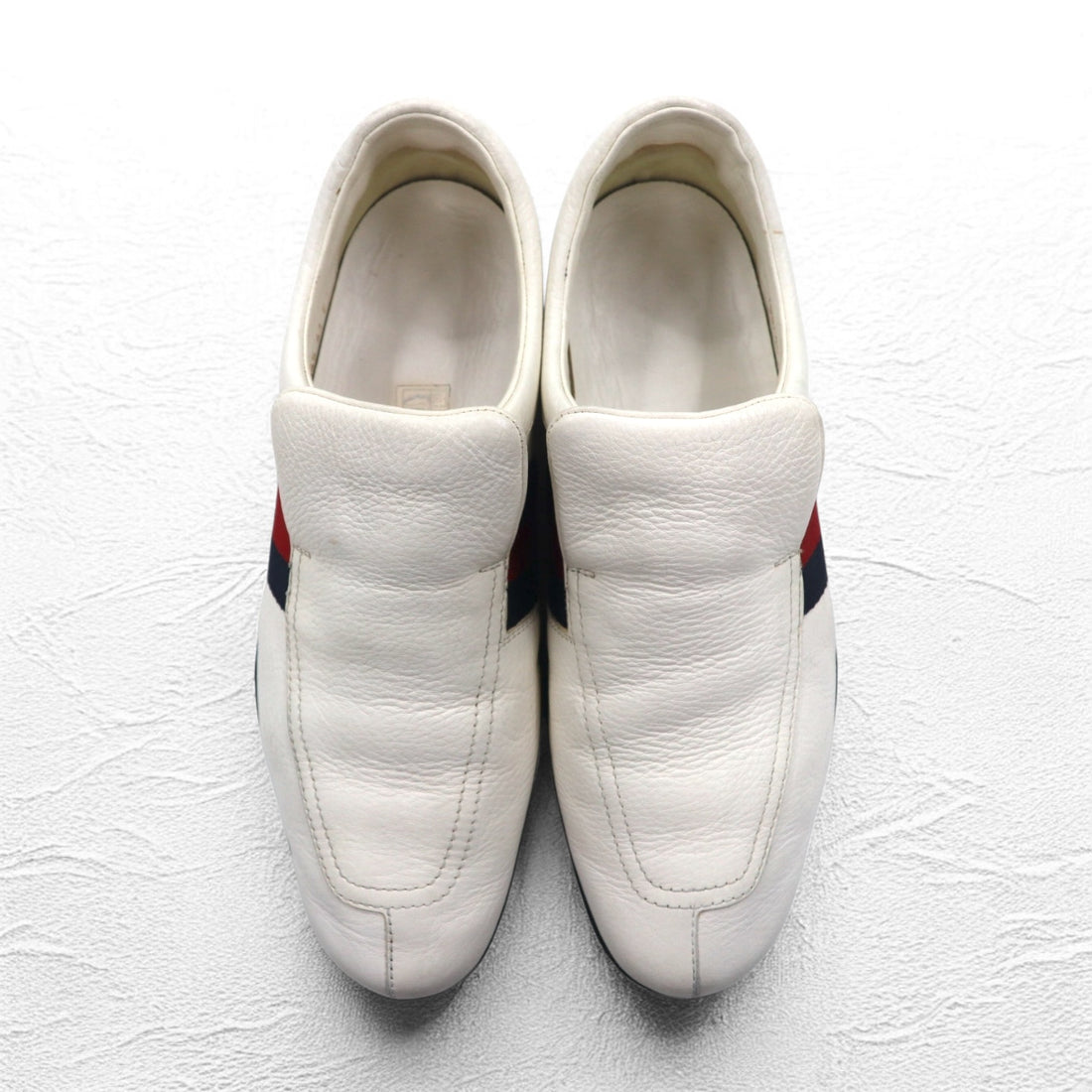 GUCCI Made in Italy Sherry Line Driving Shoes Slip-On Sneakers 28cm White Leather 108445