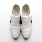 GUCCI Made in Italy Sherry Line Driving Shoes Slip-On Sneakers 28cm White Leather 108445