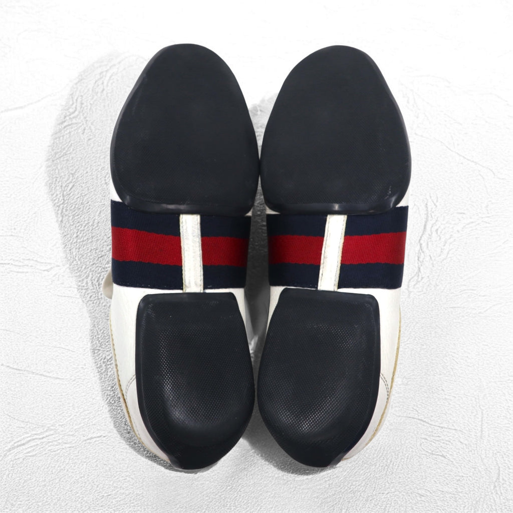 GUCCI Made in Italy Sherry Line Driving Shoes Slip-On Sneakers 28cm White Leather 108445