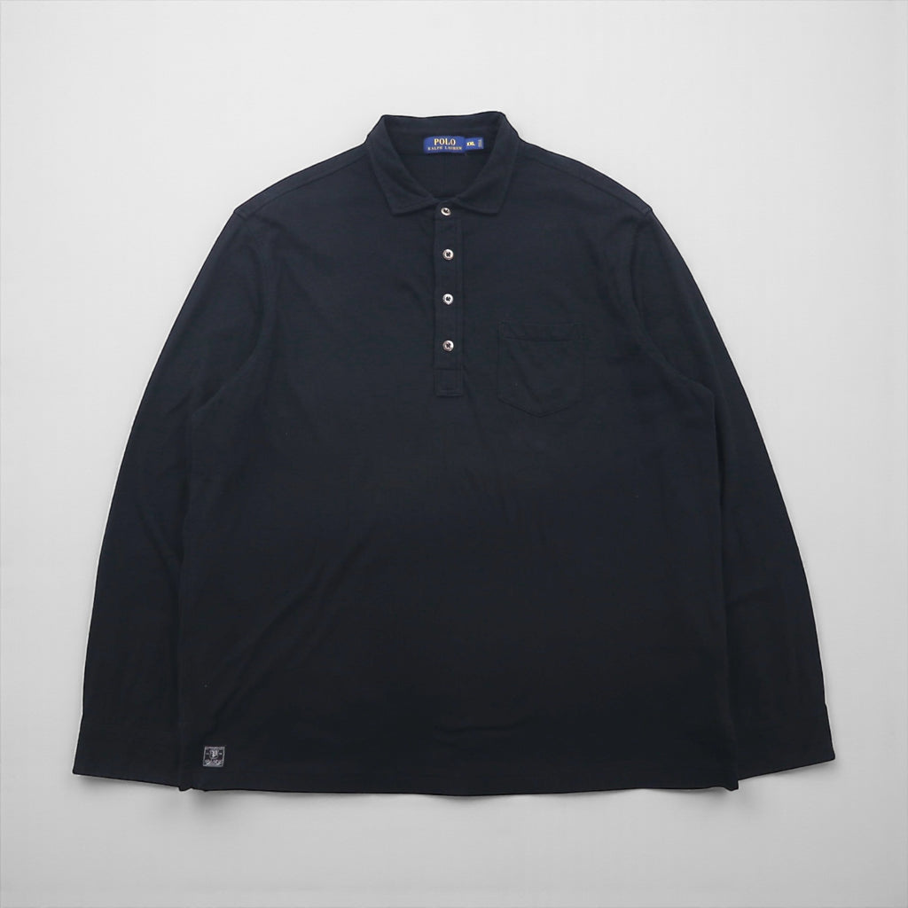 Polo Ralph Lauren ビッグサイズ 長袖 ポロシャツ ラガーシャツ 2XL ブラック コットン
