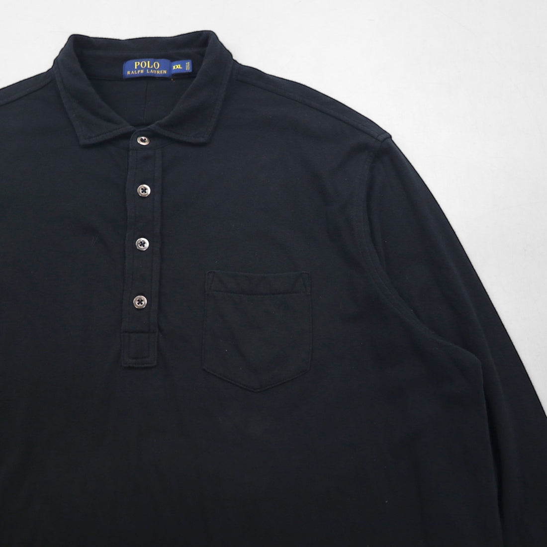 Polo Ralph Lauren ビッグサイズ 長袖 ポロシャツ ラガーシャツ 2XL ブラック コットン