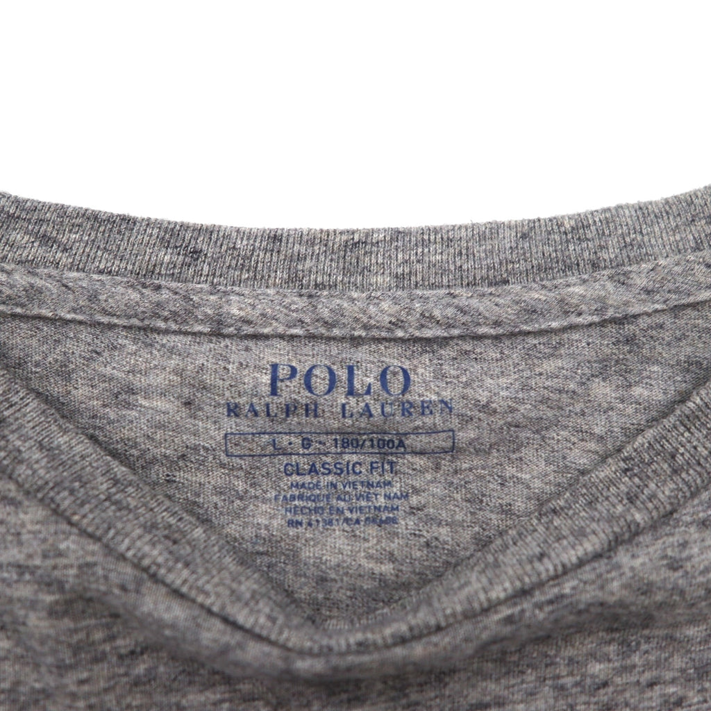 POLO RALPH LAUREN Classic Fit Pocket T-Shirt Pocket TL Grey Small Pony Embroidery