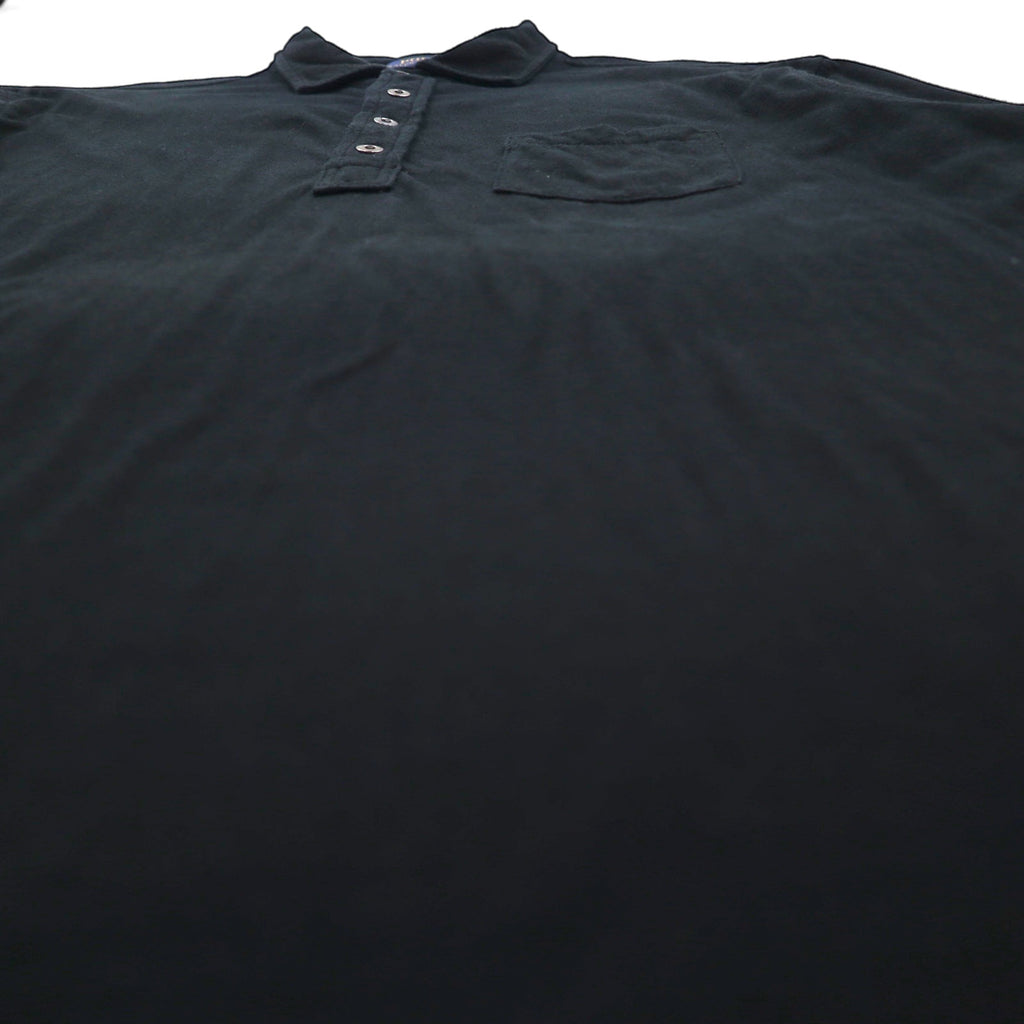 Polo Ralph Lauren ビッグサイズ 長袖 ポロシャツ ラガーシャツ 2XL ブラック コットン