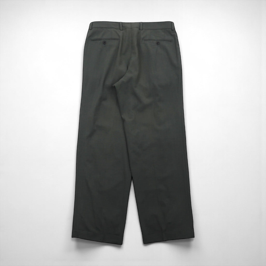 HUGO BOSS 90s Made in USA Wide-leg Pleated Tuck Slacks, Size L, Gray Wool