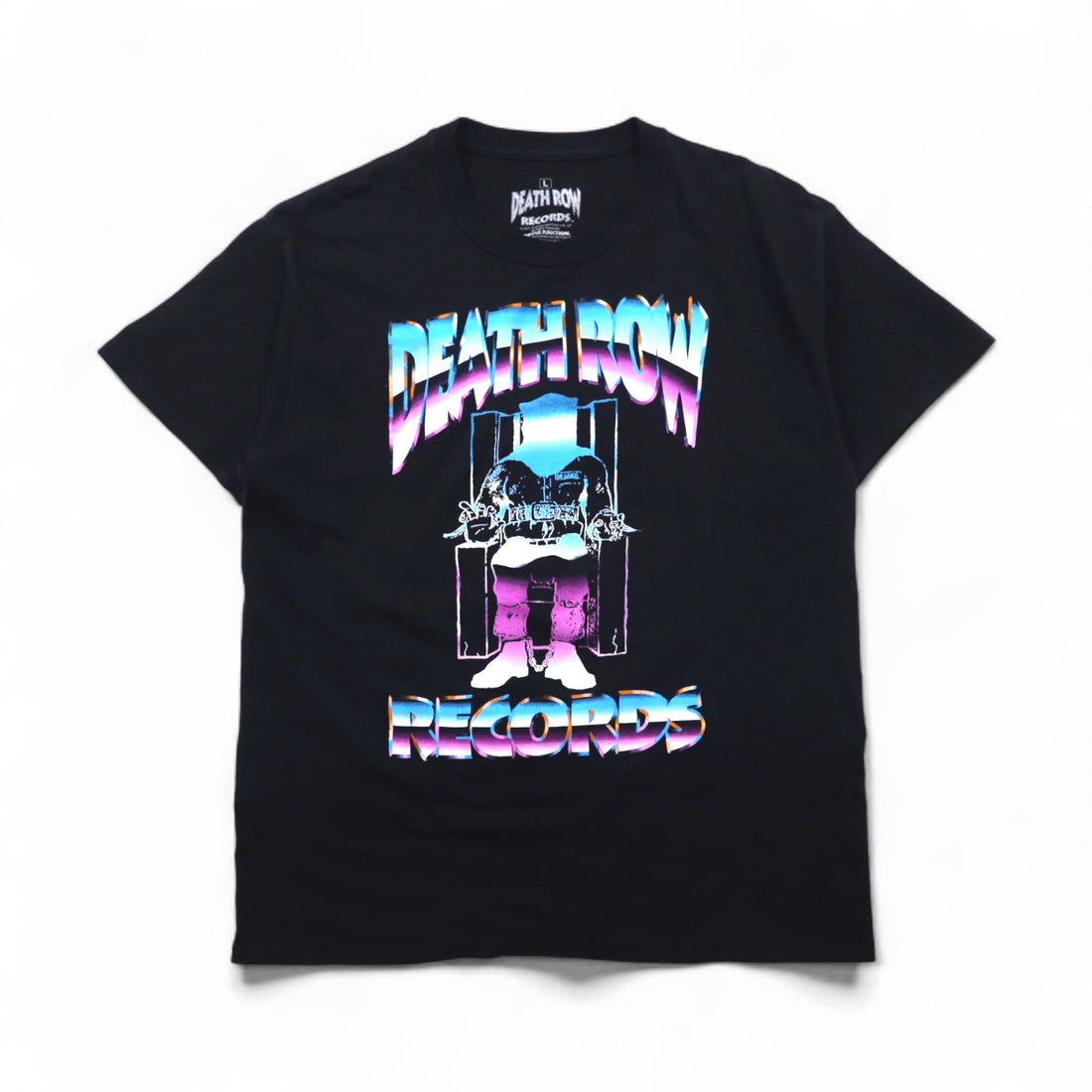DEATH ROW RECORDS Hip Hop Label T-Shirt, Size L, Black Cotton, RIPPLE JUNCTION