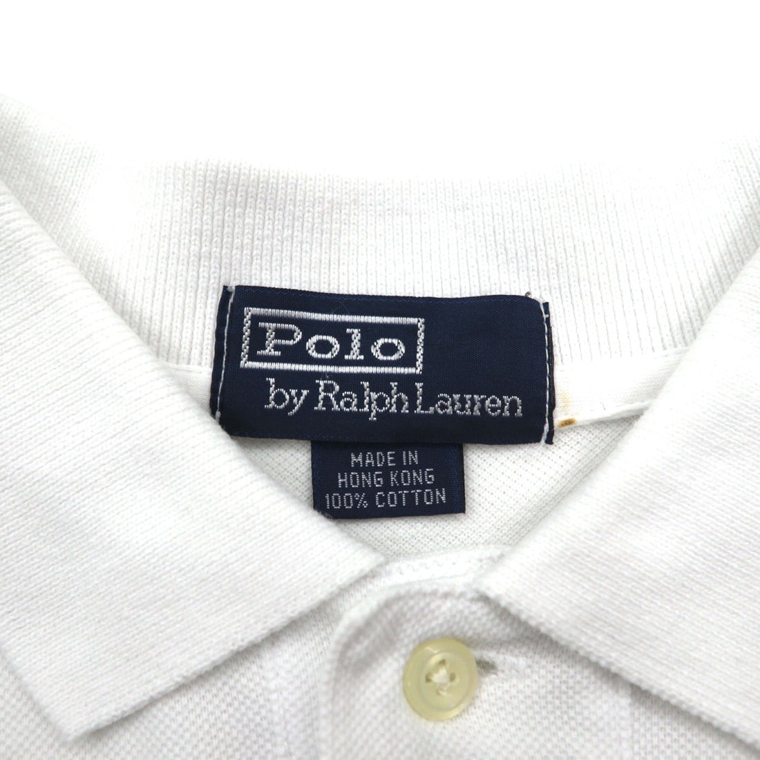 Polo by Ralph Lauren 90s Polo Bear Chest Pocket Polo Shirt, Size L, White, Pique, Single Point Embroidery