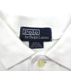 Polo by Ralph Lauren 90s Polo Bear Chest Pocket Polo Shirt, Size L, White, Pique, Single Point Embroidery