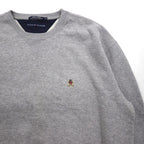 TOMMY HILFIGER 90年代 ヘビーウェイト 前V スウェット トレーナー XL グレー ワンポイントロゴ