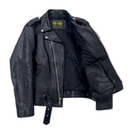 VINTAGE GENUINE LEATHER CUIR NATUREL RIDERS JACKET Double Riders Jacket Leather Jacket 36 Black Quilted Liner