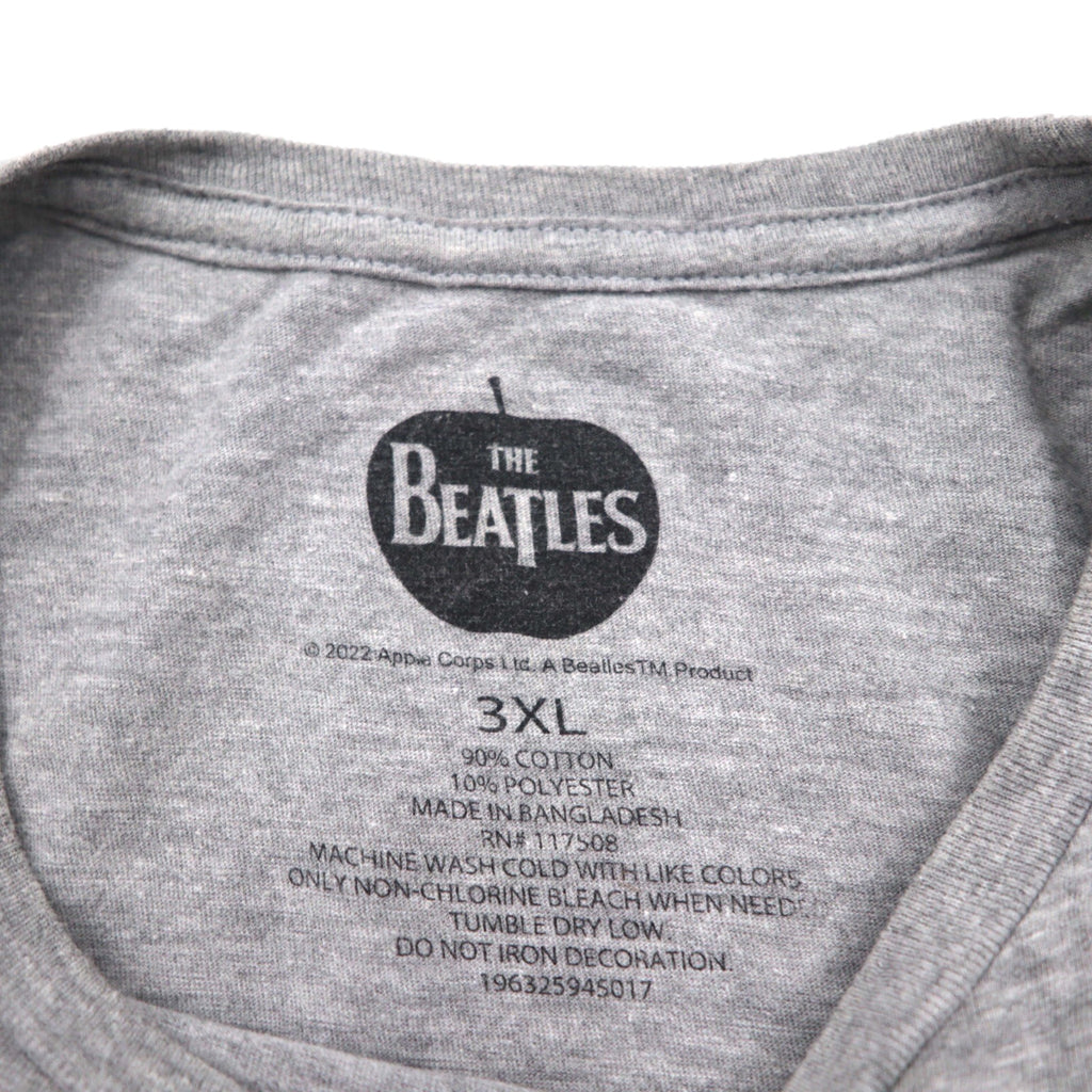 THE BEATLES ビートルズ オフィシャル ロック バンド Tシャツ 3XL グレー コットン ABBEY ROAD アビーロード
