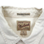 Woolrich 90s Chamois Cloth Flannel Work Shirt, XL, White, Expedition Chamois, Double Pocket