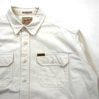 Woolrich 90s Chamois Cloth Flannel Work Shirt, XL, White, Expedition Chamois, Double Pocket