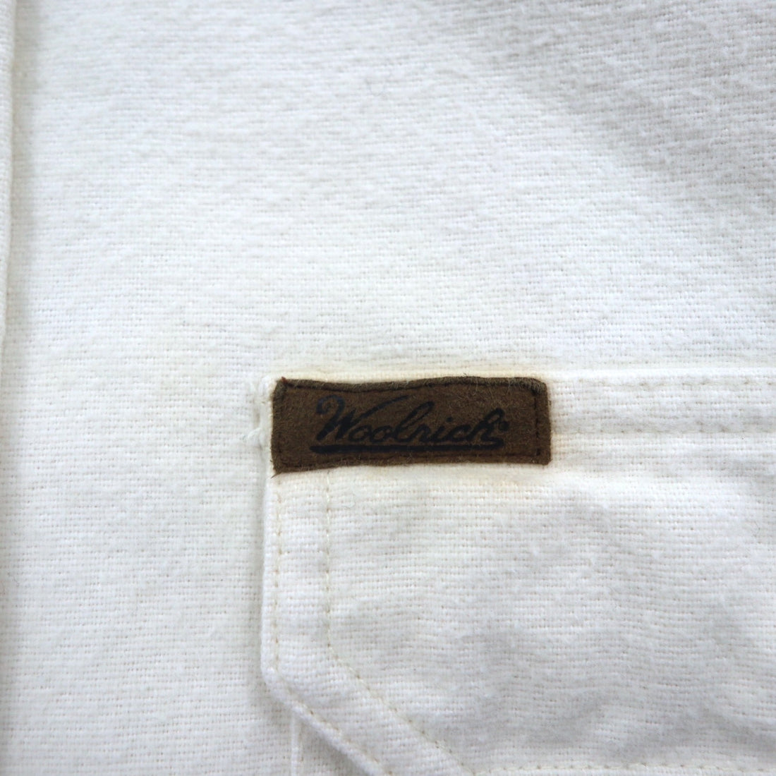 Woolrich 90s Chamois Cloth Flannel Work Shirt, XL, White, Expedition Chamois, Double Pocket