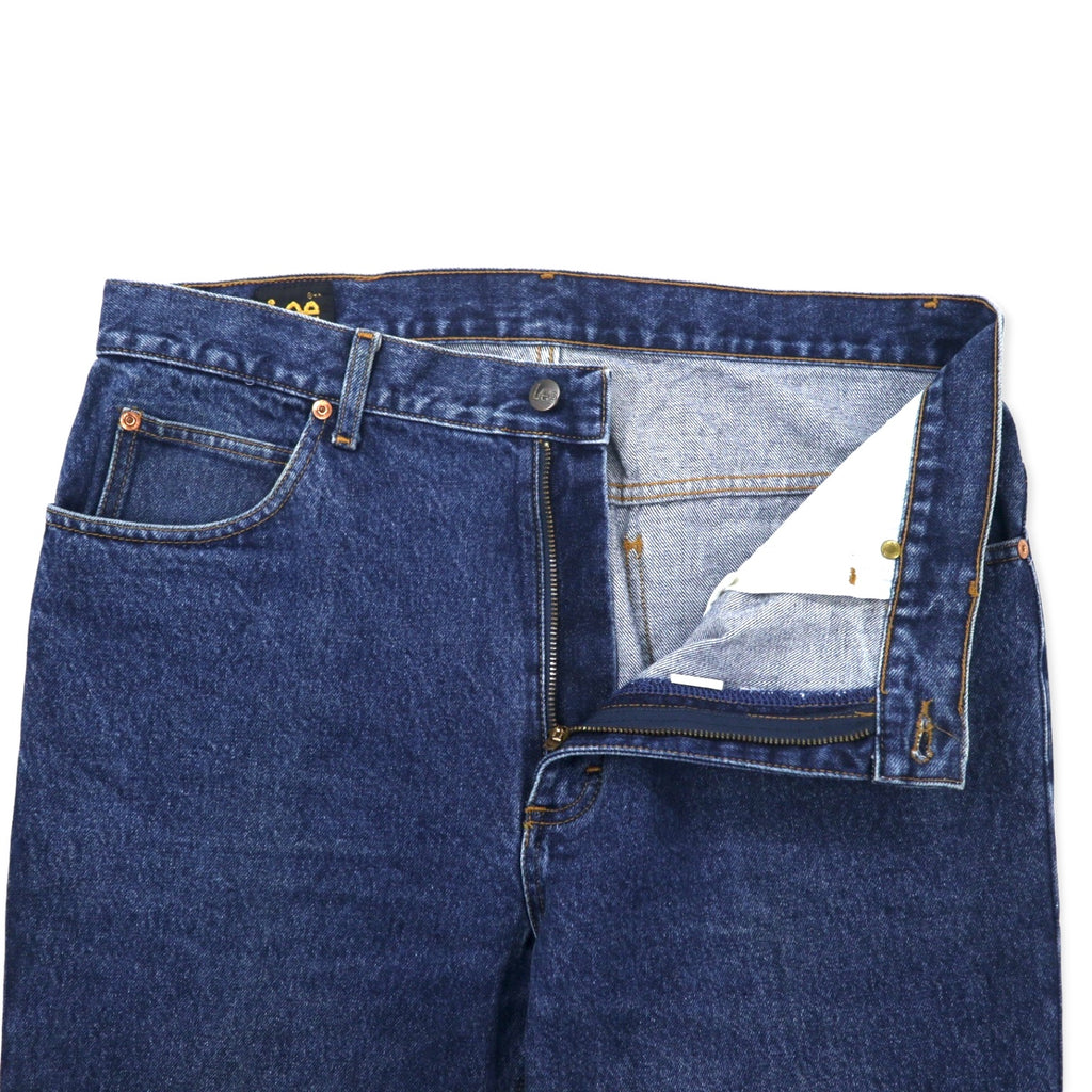 Lee USA Made 201 American Standard Jeans Regular Straight Denim Pants Size 36 Blue Cotton Leather Patch Zipper Fly
