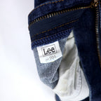 Lee USA Made 201 American Standard Jeans Regular Straight Denim Pants Size 36 Blue Cotton Leather Patch Zipper Fly