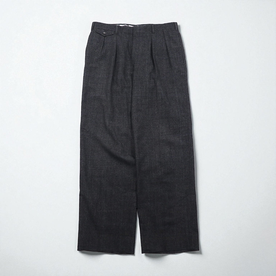90s USA Vintage Trousers, 2-pleat wide-leg slacks, size M, glen plaid, suspender buttons, pleated, Austin Reed, 1990s, Made in USA