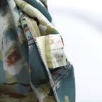 Vintage 90s Japan Made Retro Shirt mio SIROCCO Poly Shirt M Multicolor All-over Pattern Art