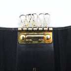 FENDI Made in Italy Pecan 6-ring key case Black Beige PVC Leather 2284/513516