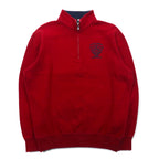 VAN-JAC- Half-Zip Sweatshirt M Red Cotton Embroidered Embroidery