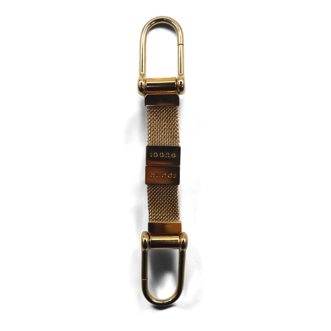 GUCCI Made in Italy Separate Key Holder Key Ring Gold Metal Mesh