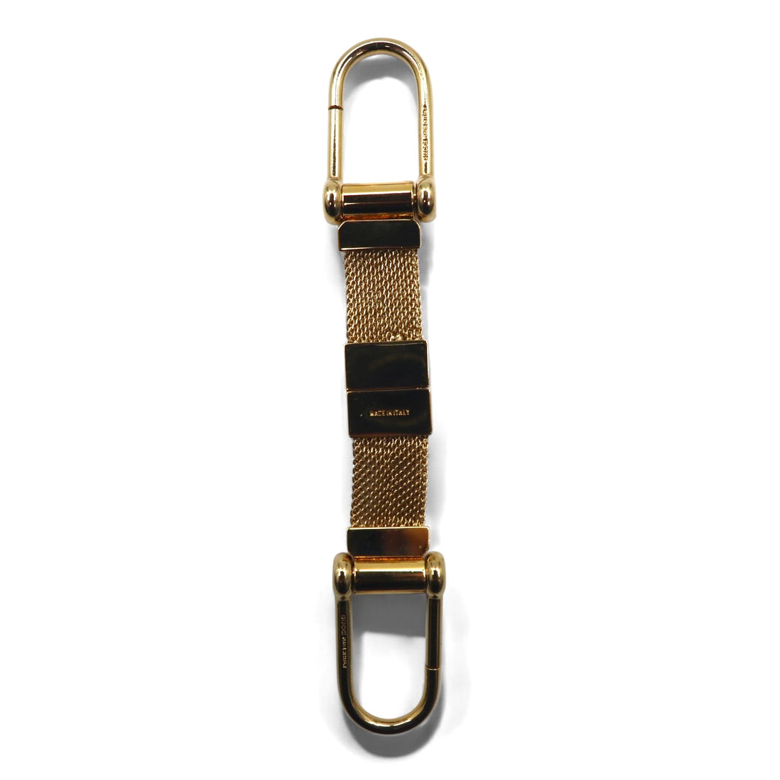 GUCCI Made in Italy Separate Key Holder Key Ring Gold Metal Mesh