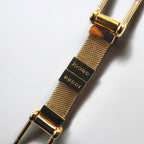 GUCCI Made in Italy Separate Key Holder Key Ring Gold Metal Mesh