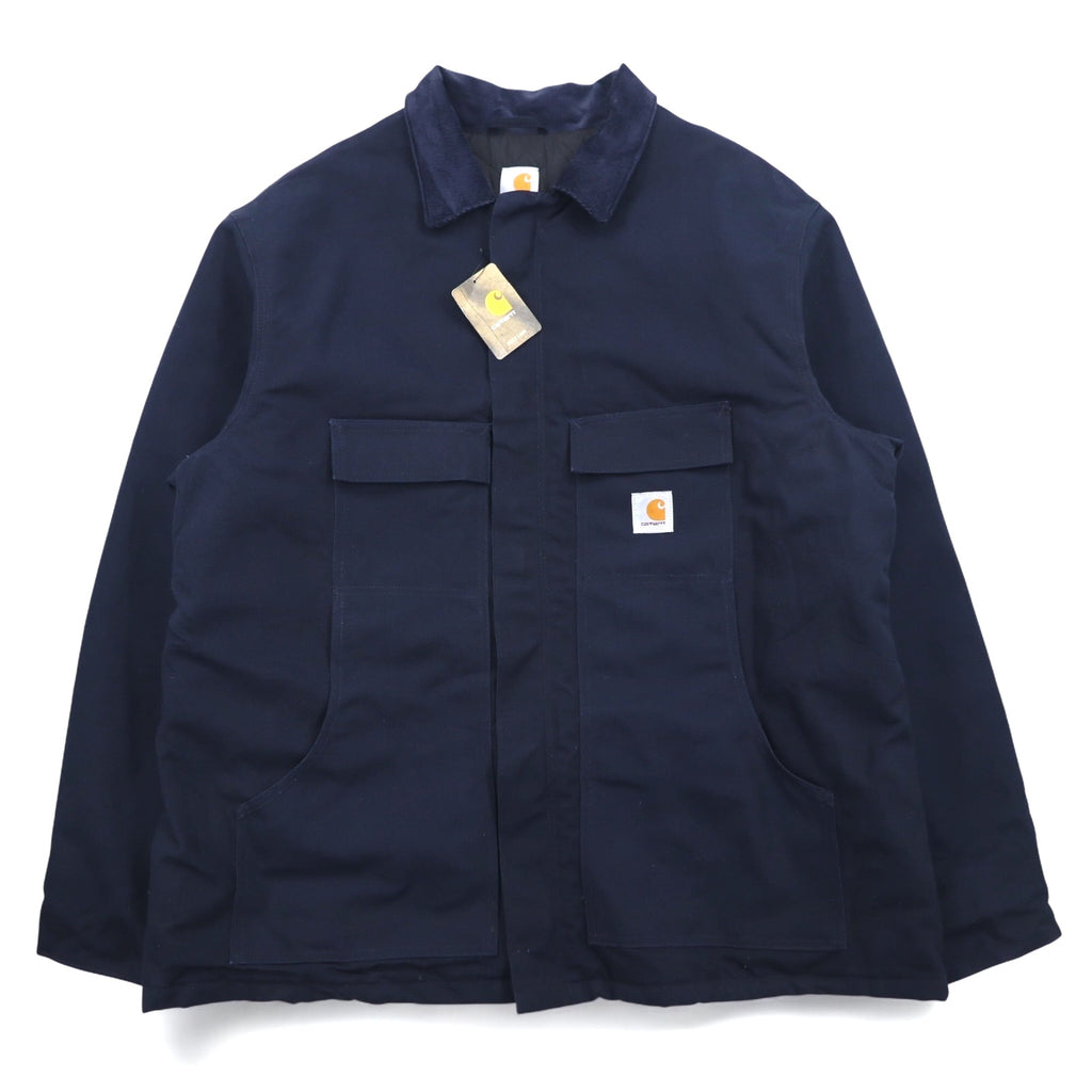 Carhartt Duck Traditional Coat 2XL Navy Padded Quilted Liner Corduroy Collar C003-DNY Unused
