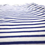 UNUSED Striped T-Shirt, Size L, Blue and White, Cotton, Made in Japan
