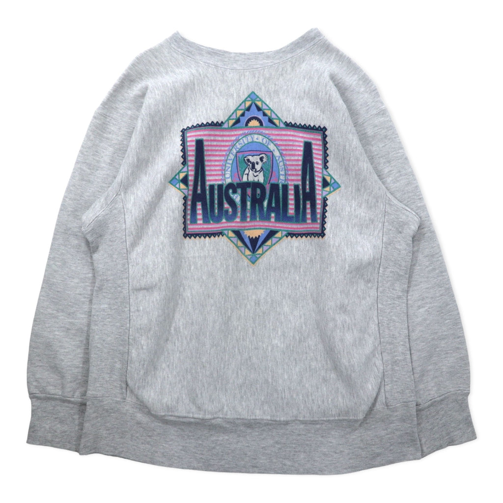 日本然リトテ-古着オンライン-USA製 90年代 ROSS SPORTSWEAR リバースウィーブ スウェット L グレー コットン AUSTRALIA-USA Made 90's ROSS SPORTSWEAR Reverse Weave Sweatshirt L Gray Cotton AUSTRALIA