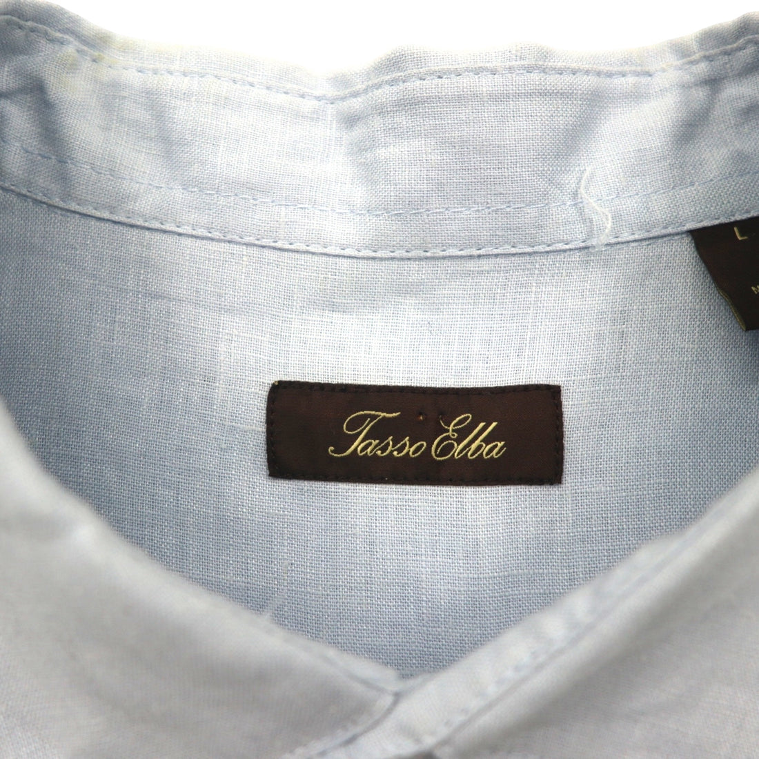 Vintage Cuban Shirt キューバシャツ L ブルー リネン 4ポケット ボックスシルエット 麻 Tasso Elba