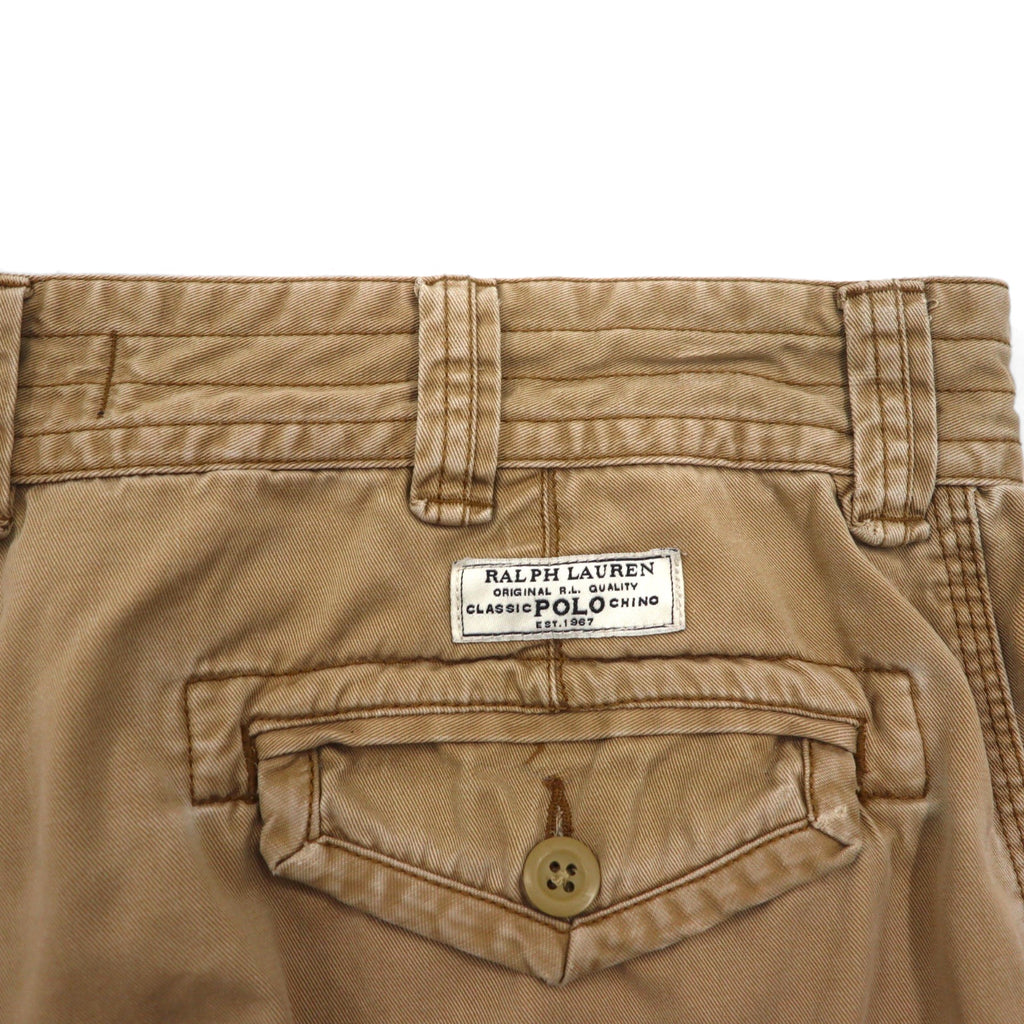 Polo by Ralph Lauren 90年代 ポロチノ バギー ショート カーゴパンツ L ベージュ コットン 膝下丈