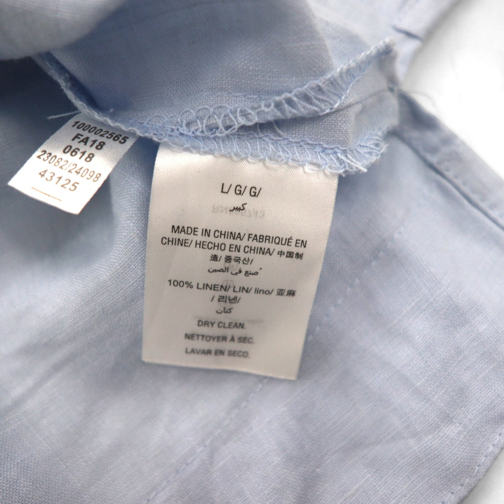 Vintage Cuban Shirt キューバシャツ L ブルー リネン 4ポケット ボックスシルエット 麻 Tasso Elba