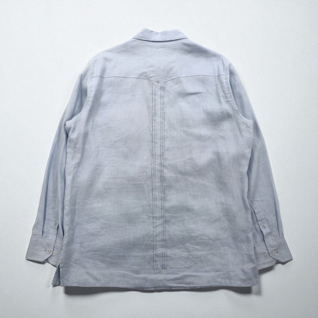 Vintage Cuban Shirt キューバシャツ L ブルー リネン 4ポケット ボックスシルエット 麻 Tasso Elba
