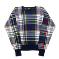 Polo by Ralph Lauren 90s Cotton Knit Sweater L Navy Tartan Check